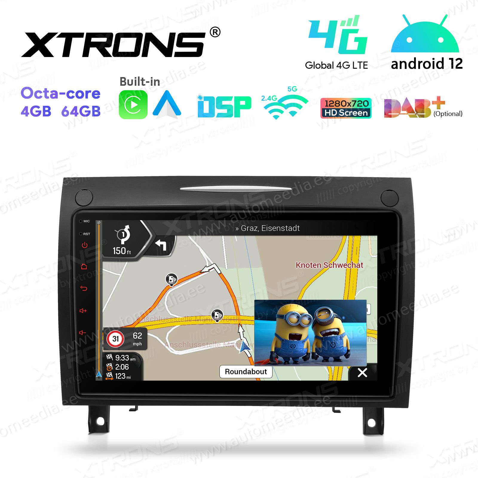 Mercedes-Benz SLK R171 (2004-2011) mudelipõhine Android 12 GPS autoraadio ja multimeedia keskus