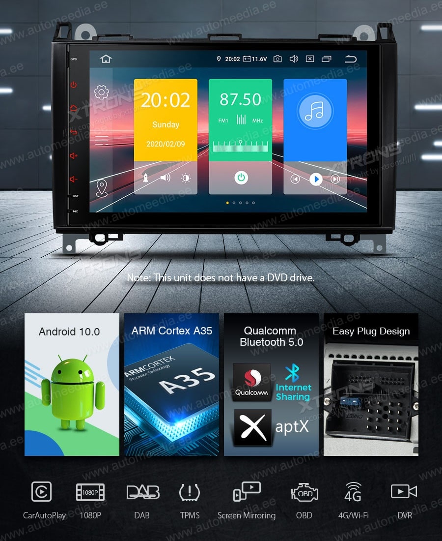 Mercedes-Benz Sprinter | Vito | Viano | A-Class | B-Class (2004-2012) XTRONS IN90M245L Штатная магнитола Android