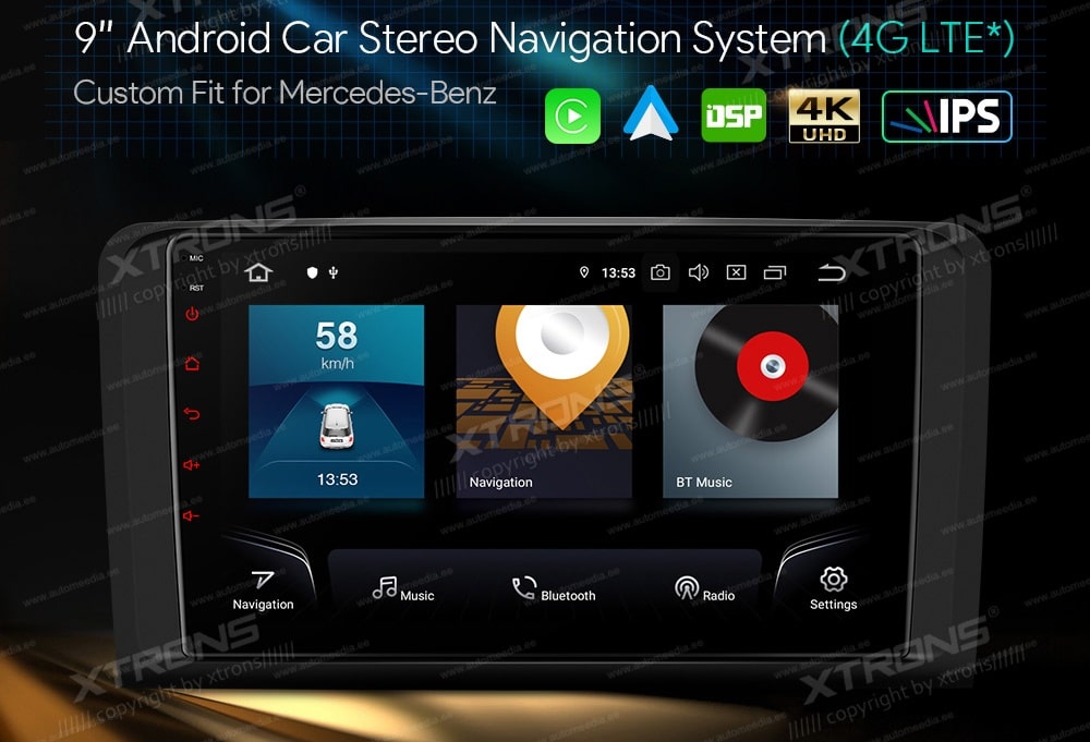 Mercedes-Benz ML | GL | W164 | X164 (2005-2012)  XTRONS IQP90M164 Car multimedia GPS player with Custom Fit Design