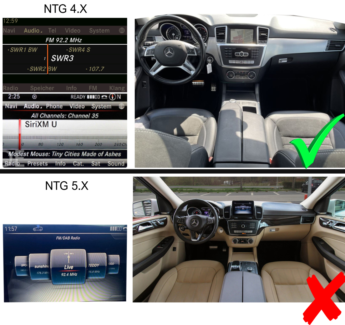 Mercedes-Benz ML W166 | GL X166 | 2012-2015 | NTG 4.5  custom fit multimedia radio suitability for the car