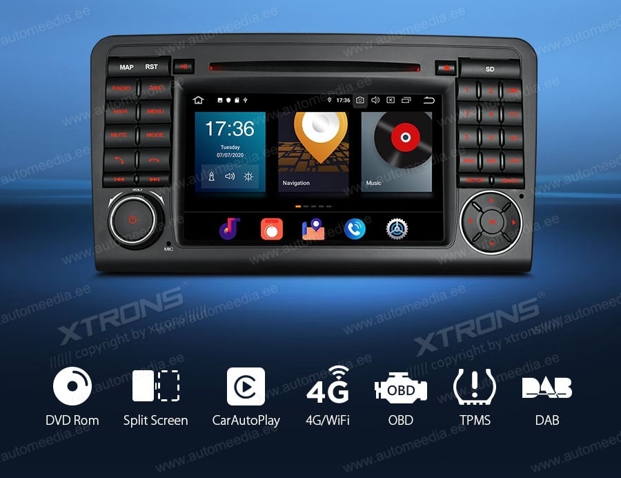 Mercedes-Benz ML | GL | W164 | X164 (2005-2012) XTRONS PBX70M164 Mudelikohane android multimeediakeskus gps naviraadio