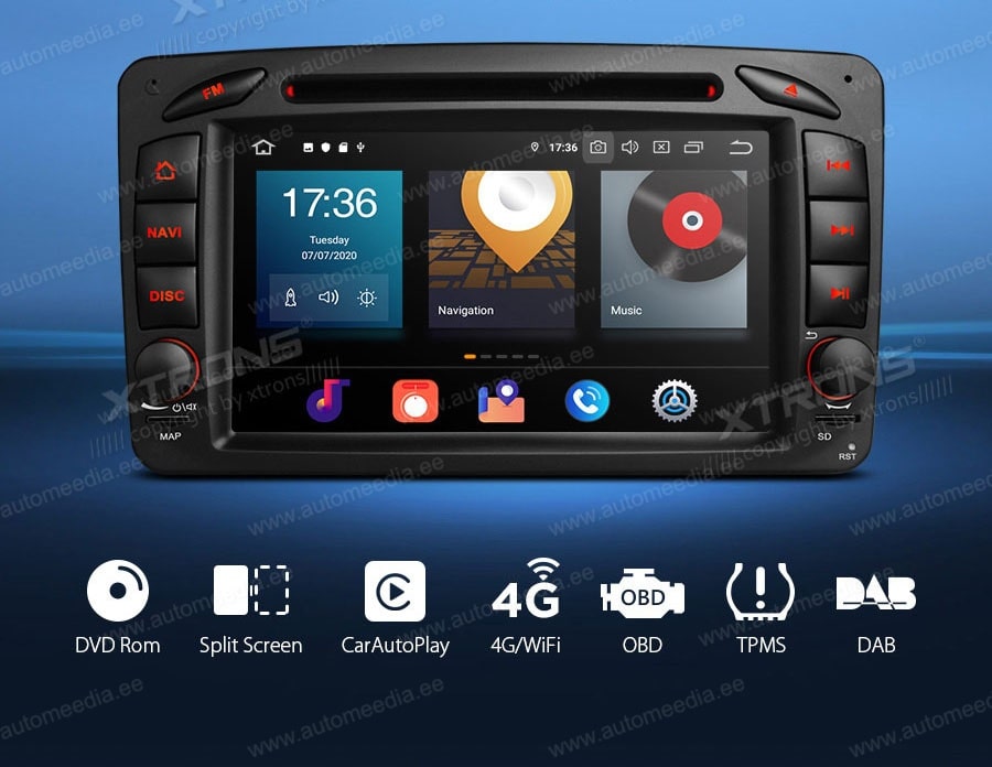 Mercedes-Benz A-Class | C-Class | G-Class | Vito | Viano (2008-2006) XTRONS PBX70M203 Car multimedia GPS player with Custom Fit Design