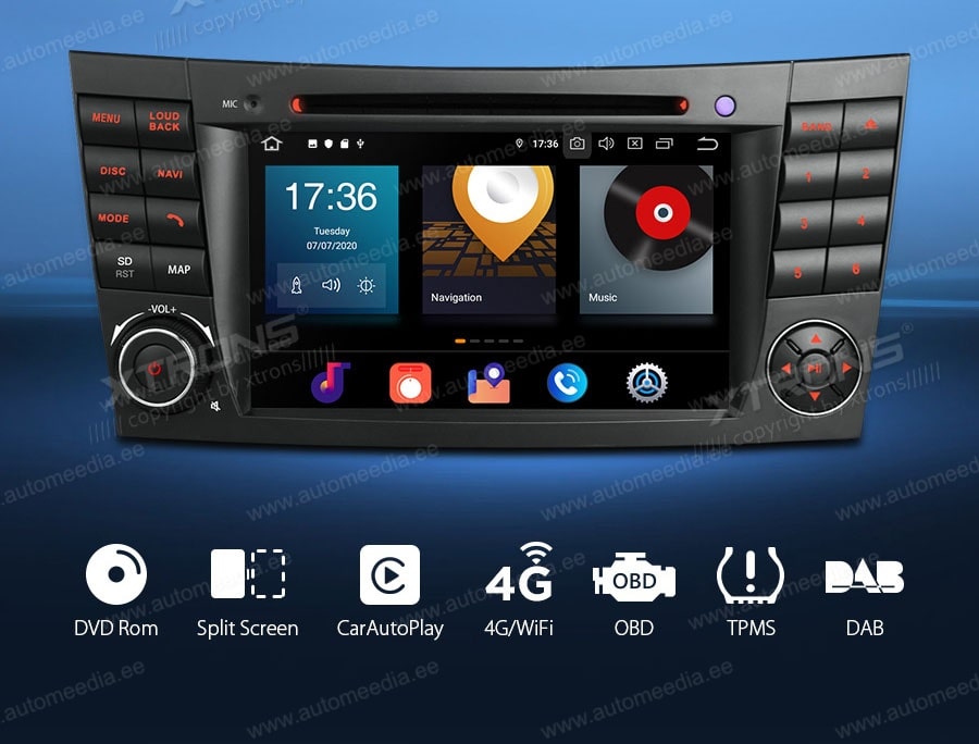 Mercedes-Benz E-Class W211 (2002-2008) | CLS W219 (2005-2006) XTRONS PBX70M211 Mudelikohane android multimeediakeskus gps naviraadio