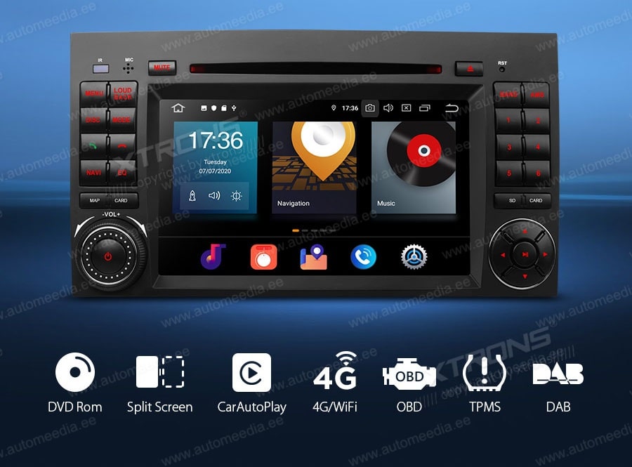 Mercedes-Benz Sprinter | Vito | Viano | A-Class | B-Class (2004-2012) XTRONS PBX70M245 merkkikohtainen Android GPS multimedia näyttösoitin