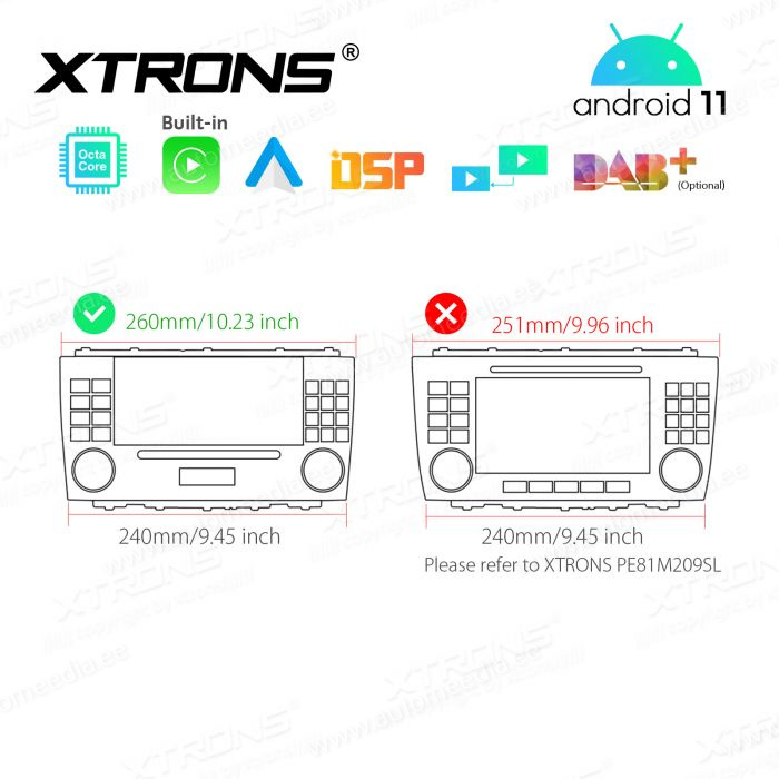 Mercedes-Benz CLK (2005-2006) | C-Class (2004-2007) | G-Class (2005-2008) mudelipõhine Android 12 GPS autoraadio ja multimeedia keskus