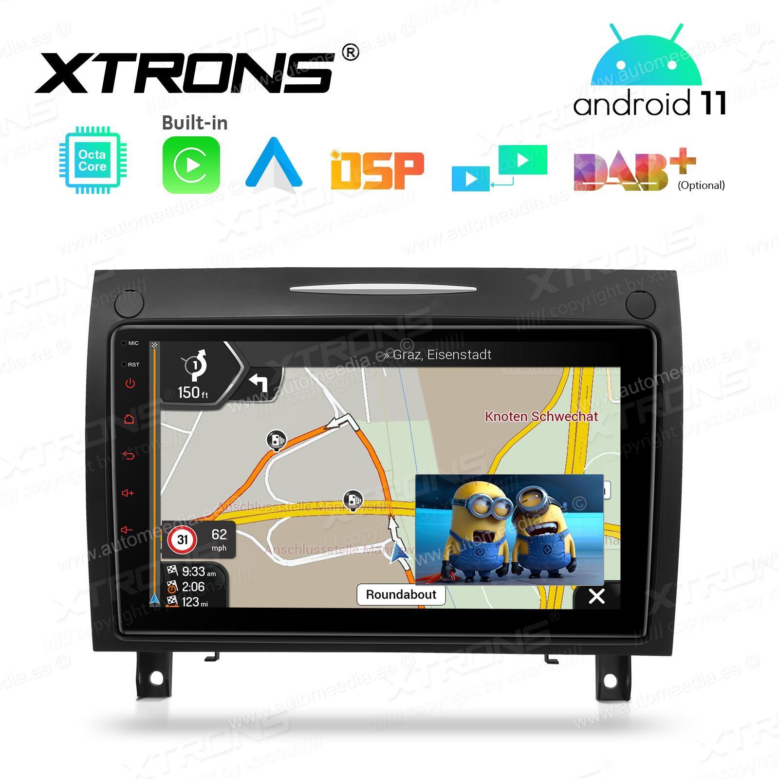 Mercedes-Benz SLK R171 (2004-2011) mudelipõhine Android 11 GPS autoraadio ja multimeedia keskus