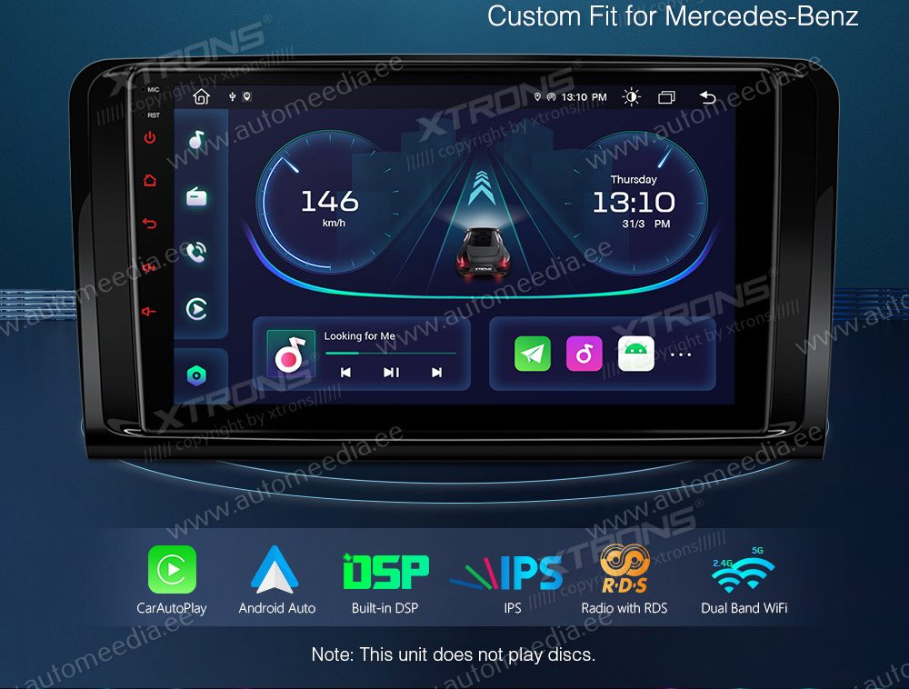 Mercedes-Benz ML | GL | W164 | X164 (2005-2012)  XTRONS PEP92M164 merkkikohtainen Android GPS multimedia näyttösoitin