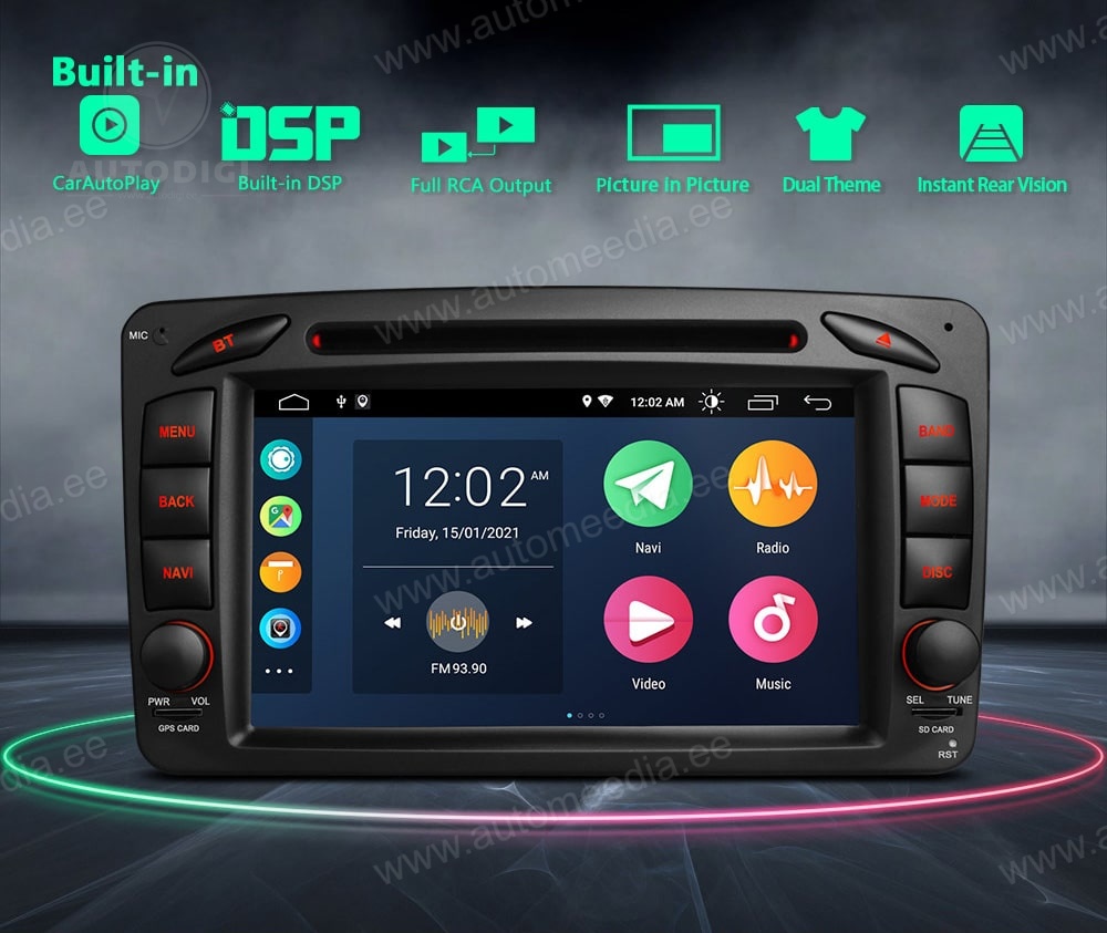 Mercedes-Benz A-Class | C-Class | G-Class | Vito | Viano (2008-2006) XTRONS PSA70M203 merkkikohtainen Android GPS multimedia näyttösoitin