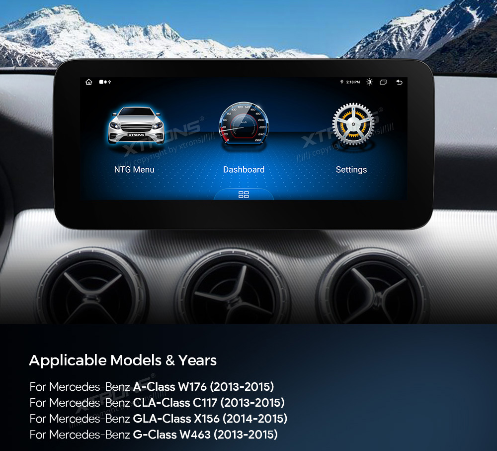 Mercedes-Benz A-Class (2013-2015) | GLA | CLA | W176 | C117 | X156 | NTG4.5 | NTG4.7  XTRONS QAM1245 merkkikohtainen Android GPS multimedia näyttö