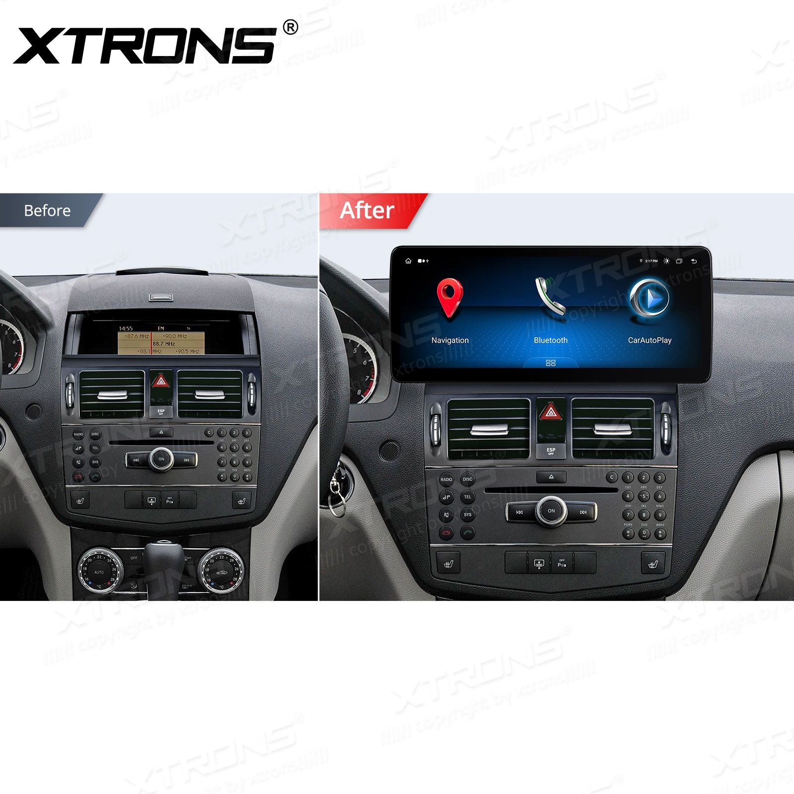 Mercedes-Benz C-Class | W204 (2008-2010) | NTG4.0 (2007-2010) Kahesüsteemne, originaalraadio säilitav Android 13 GPS autoraadio ja multimeedia keskus