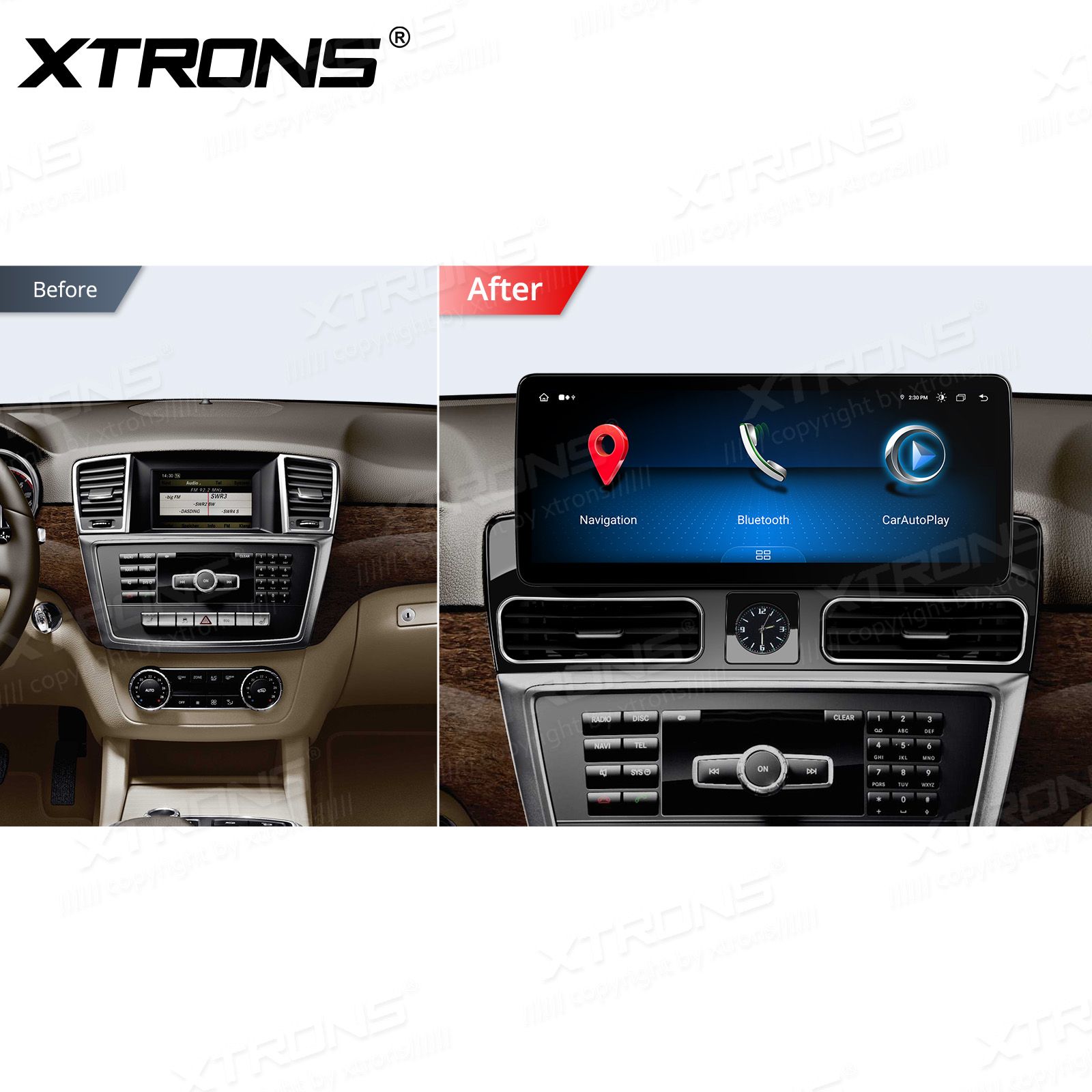 Mercedes-Benz ML W166 | GL X166 | 2012-2015 | NTG 4.5 kahesüsteemne, originaalraadio säilitav Android 13 GPS autoraadio ja multimeedia keskus