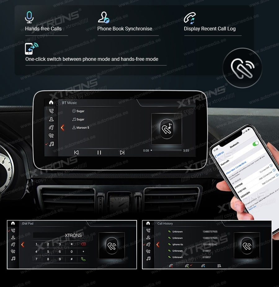 Mercedes-Benz E-Class (2015-2016) | W212 | NTG5.1 | NTG5.2  XTRONS QM1050E_LS XTRONS QM1050E_LS Свободные руки Hands Free и HD-музыка