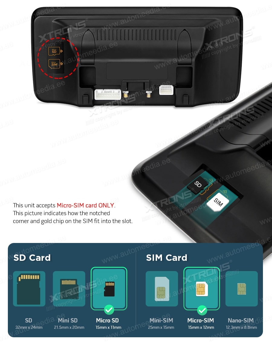 Mercedes-Benz C-Class ( 2007-2010) | W204 | NTG4.0 XTRONS QSM1040C XTRONS QSM1040C 4G Connectivity SIM slot built-in