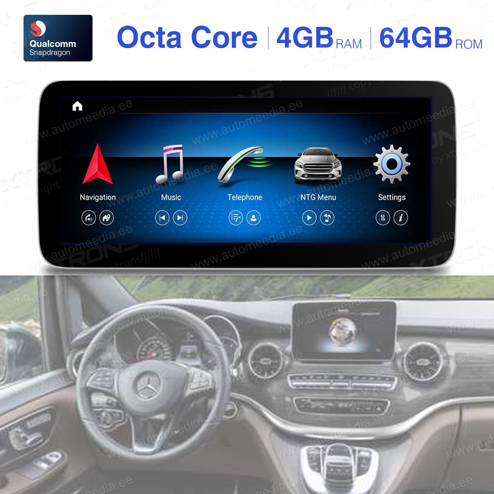 Mercedes-Benz V-Class (2015-2018) | C-Class | GLC | NTG5.0 | NTG5.2 Android 12 Car Multimedia Player with GPS Navigation
