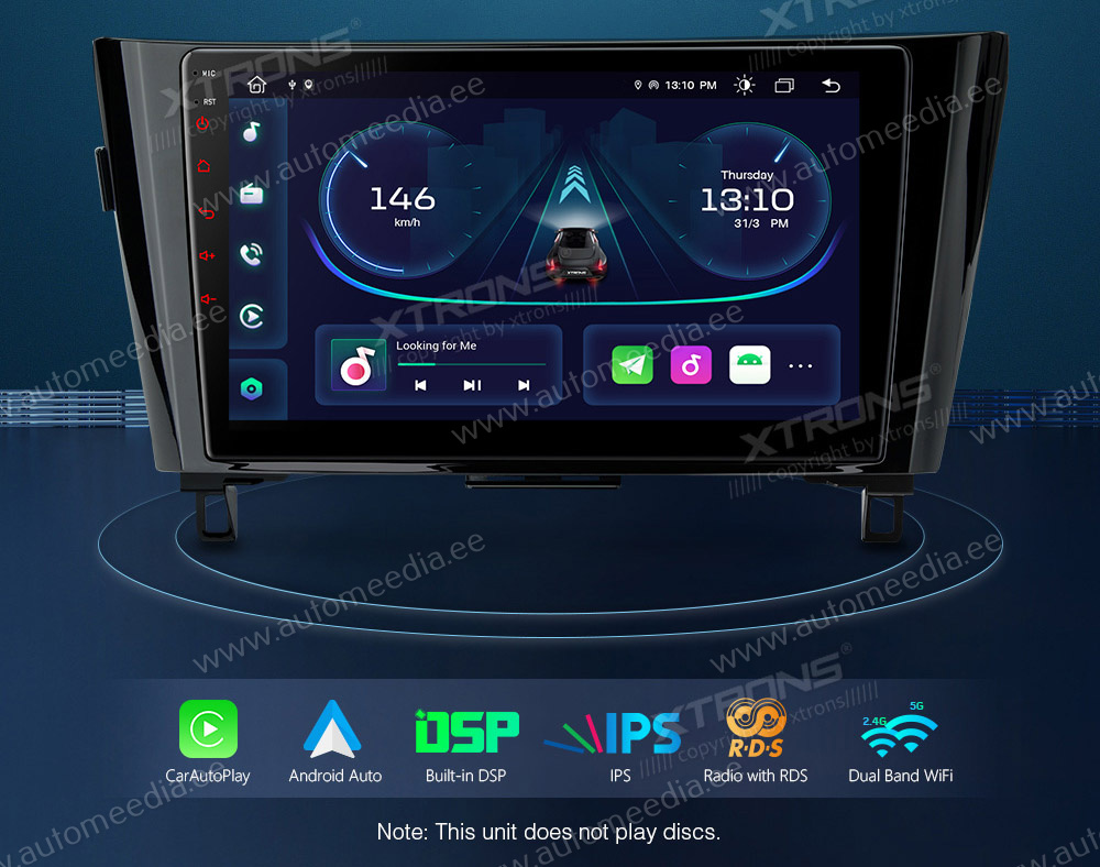 Nissan Qashqai (2016-2017)  XTRONS PEP12XTN Car multimedia GPS player with Custom Fit Design