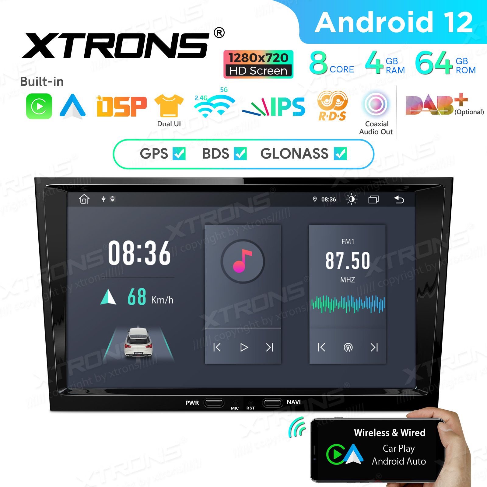 Opel Astra | Zafira | Meriva | Vectra (2004-2012) Android 12  | GPS auto radio un multimediju centrs