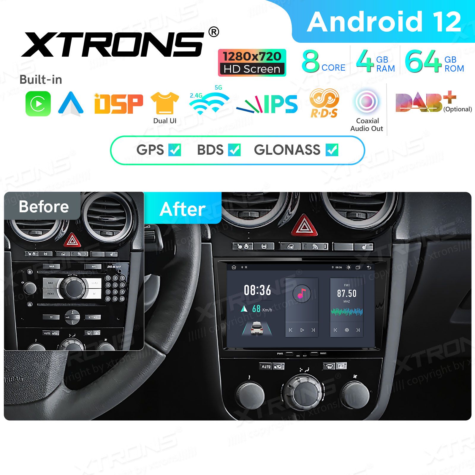 Opel Astra | Zafira | Meriva | Vectra (2004-2012) mudelipõhine Android 12 GPS autoraadio ja multimeedia keskus