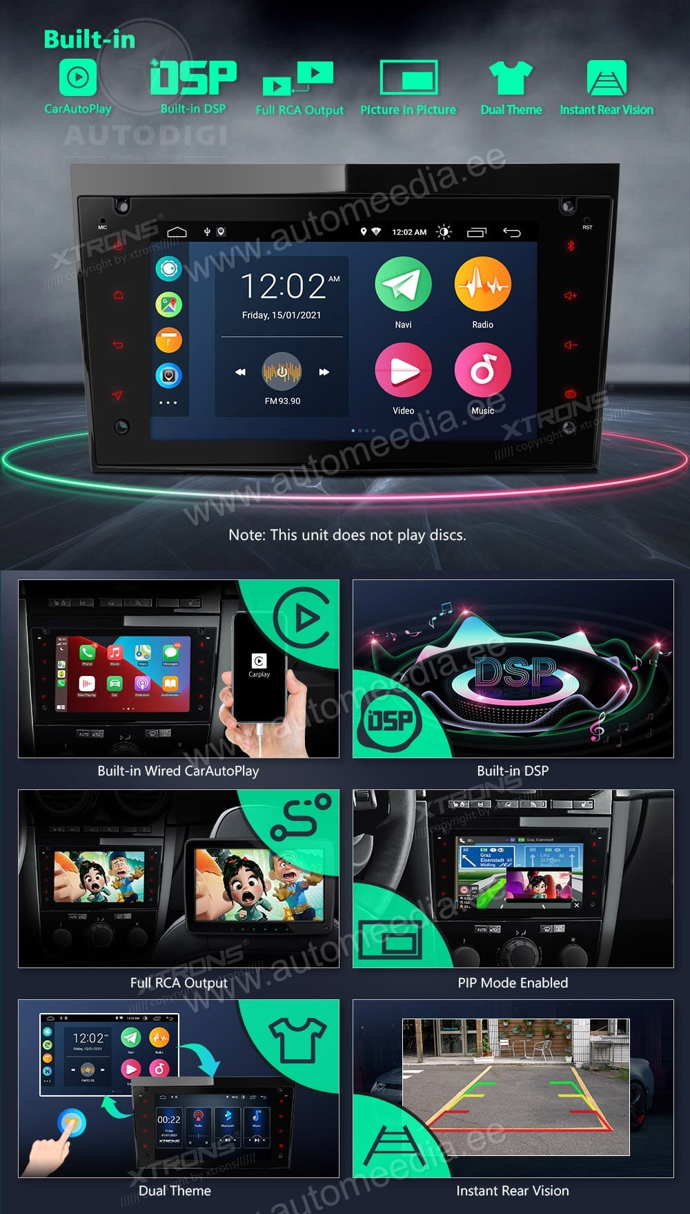 Opel Astra | Zafira | Meriva | Vectra (2004-2012) XTRONS PSA70VXL Штатная магнитола Android