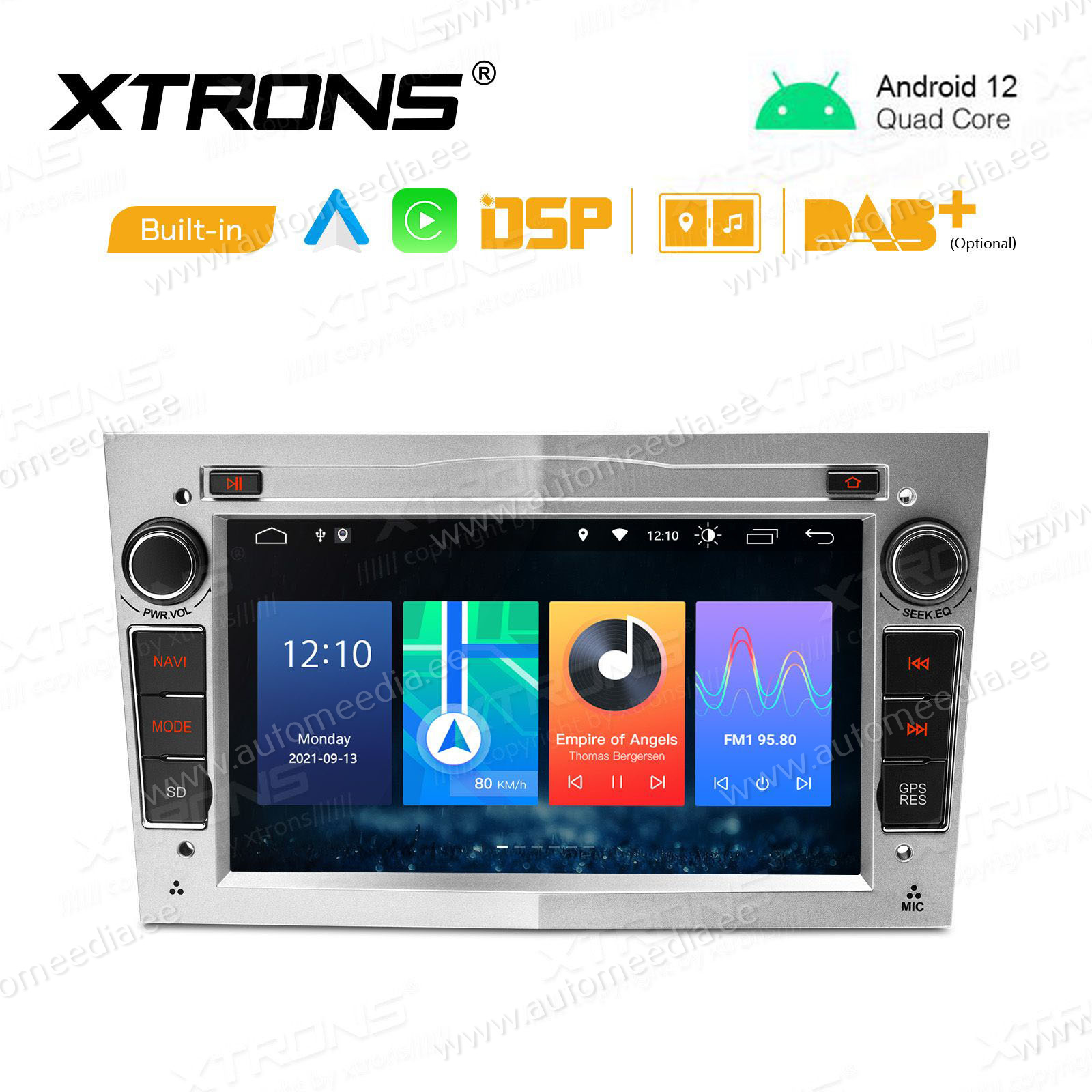 Opel Astra | Zafira | Meriva | Vectra (2004-2012) Android 12 auto GPS radio ja multimedia näyttösoitin