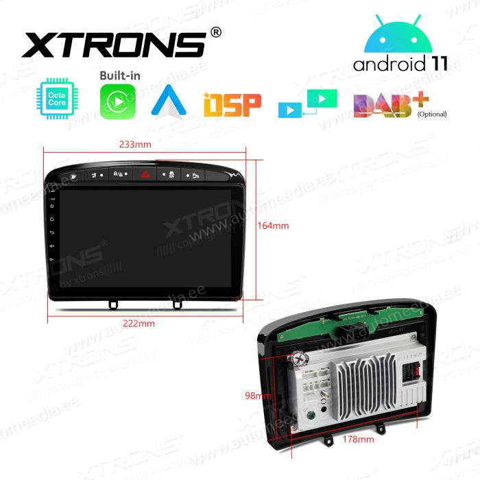 Peugeot 308 (2007-2013) | 408 (2011-2013) | RCZ (2010-2015) mudelipõhine Android 12 GPS autoraadio ja multimeedia keskus