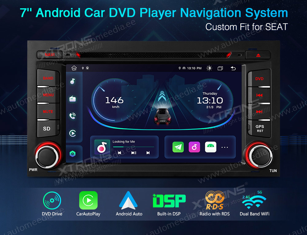 Seat Leon (2012-2019)  XTRONS PE72LES merkkikohtainen Android GPS multimedia näyttösoitin