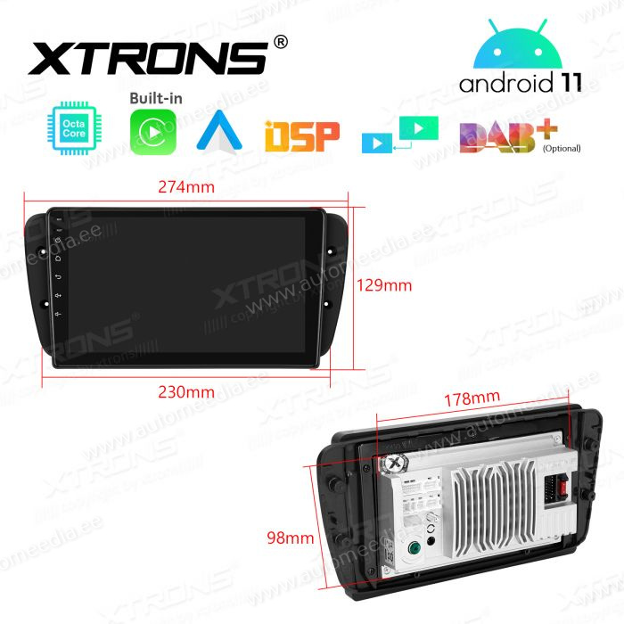Seat Ibiza (2008-2014) mudelipõhine Android 12 GPS autoraadio ja multimeedia keskus