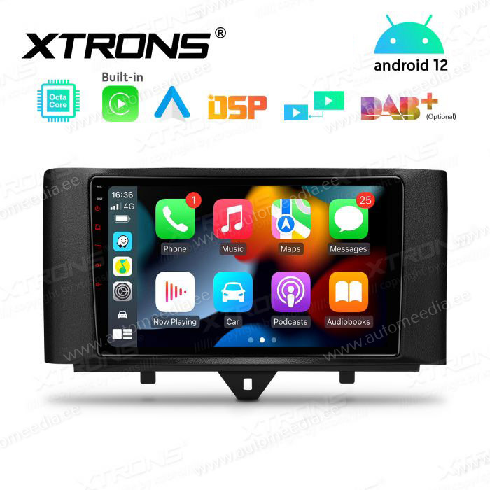 Smart Fortwo (2011-2014) mudelipõhine Android 12 GPS autoraadio ja multimeedia keskus