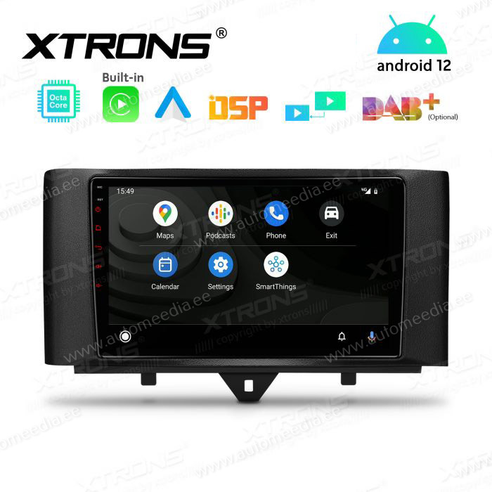 Smart Fortwo (2011-2014) mudelipõhine Android 12 GPS autoraadio ja multimeedia keskus