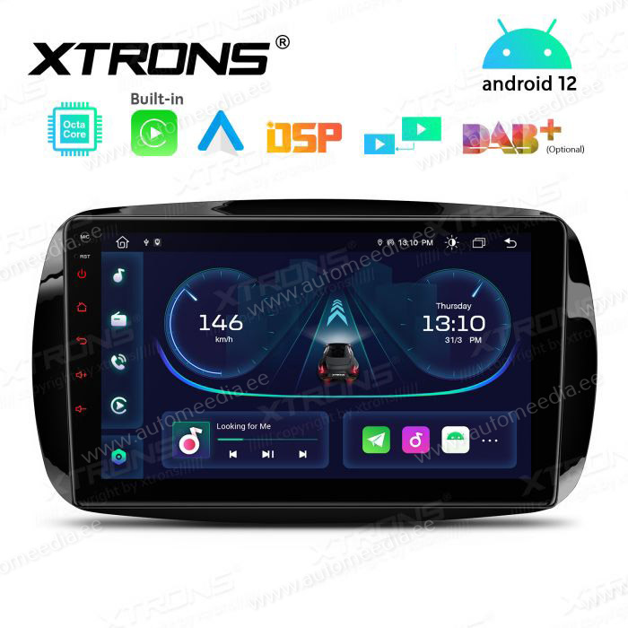 Smart Fortwo (2015-2018) mudelipõhine Android 12 GPS autoraadio ja multimeedia keskus