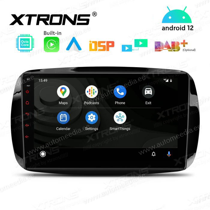Smart Fortwo (2015-2018) mudelipõhine Android 12 GPS autoraadio ja multimeedia keskus