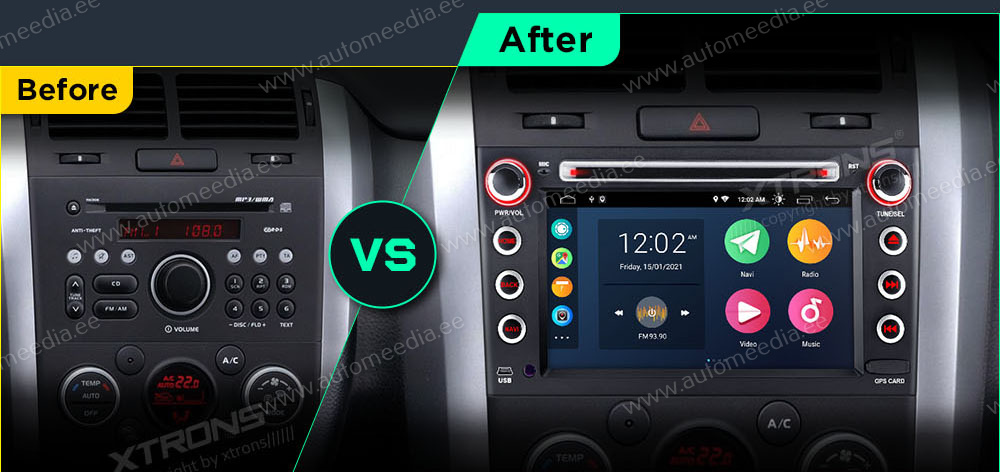 XTRONS Suzuki  mallikohtaisen multimediaradion soveltuvuus autoon