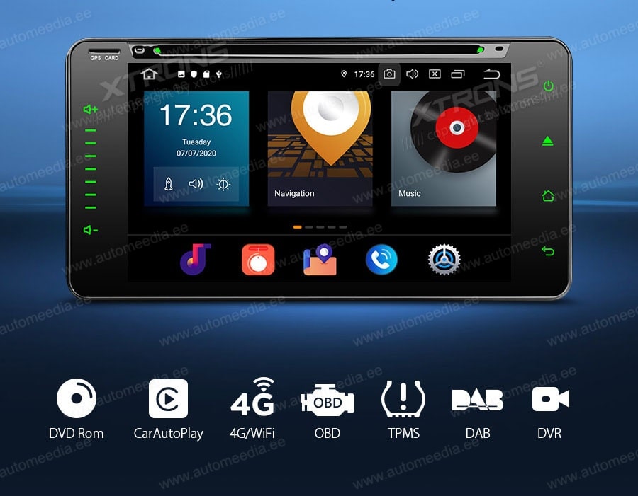 Toyota Hilux (2001-2011) | RAV4 (2000-2005) | LC100 XTRONS PBX70HGT merkkikohtainen Android GPS multimedia näyttösoitin