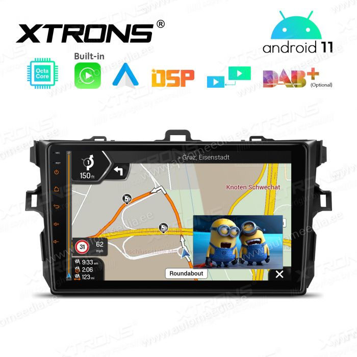 Toyota Corolla (2006-2013) mudelipõhine Android 12 GPS autoraadio ja multimeedia keskus
