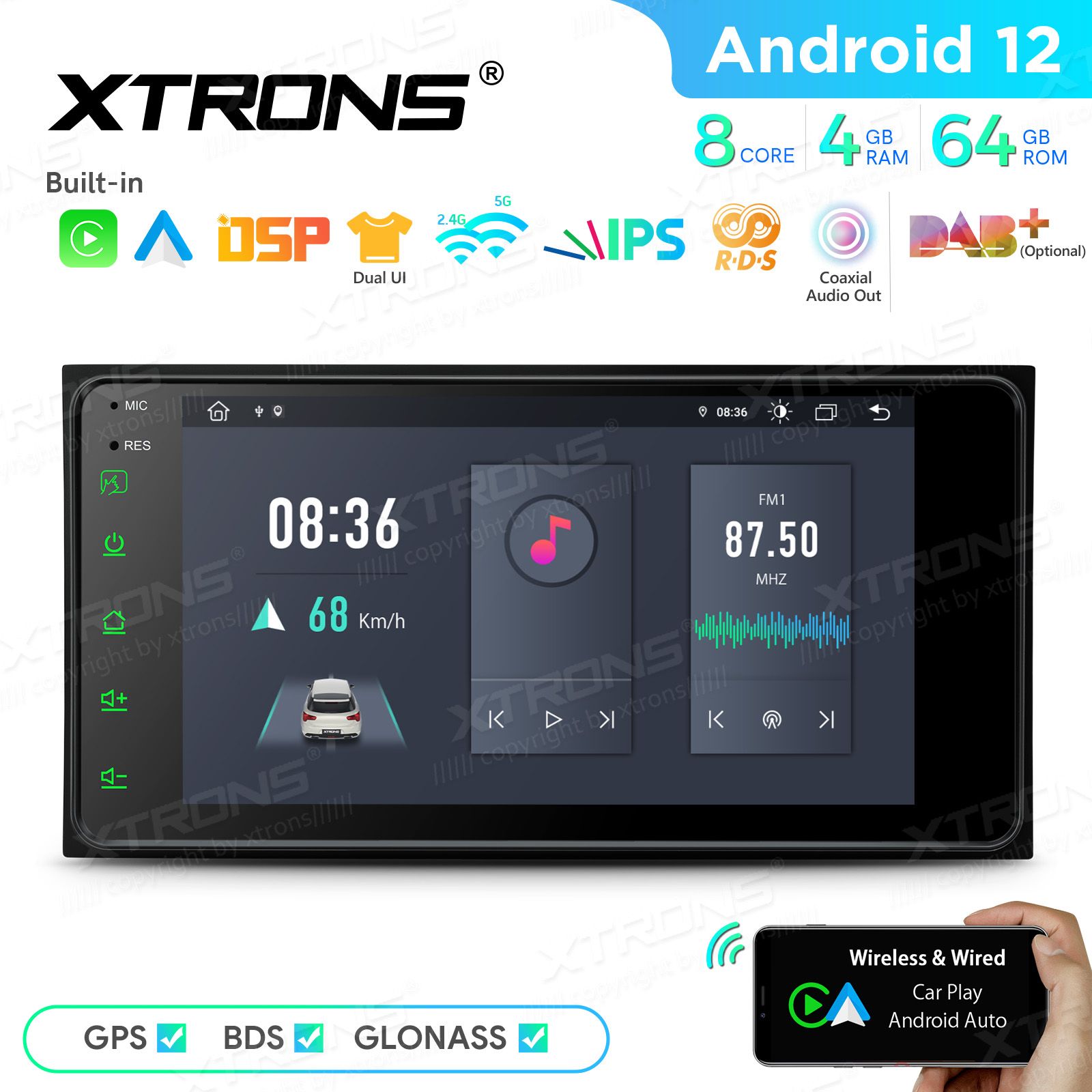 Toyota Hilux (2001-2011) | RAV4 (2000-2005) | LC100 Android 12 auto GPS radio ja multimedia näyttösoitin