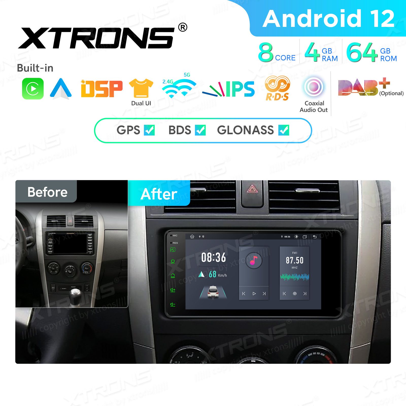 Toyota Hilux (2001-2011) | RAV4 (2000-2005) | LC100 mudelipõhine Android 12 GPS autoraadio ja multimeedia keskus
