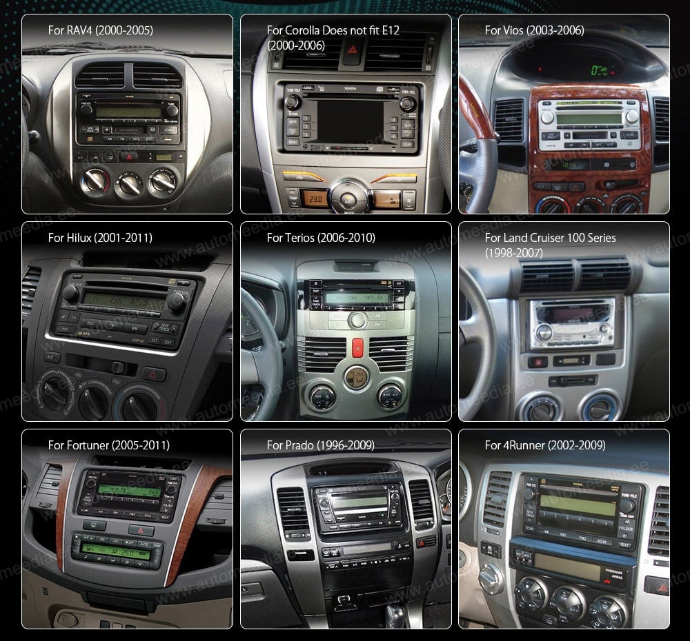 Toyota Hilux (2001-2011) | RAV4 (2000-2005) | LC100 XTRONS PSA70HGTL XTRONS PSA70HGTL raadio sobivus autole