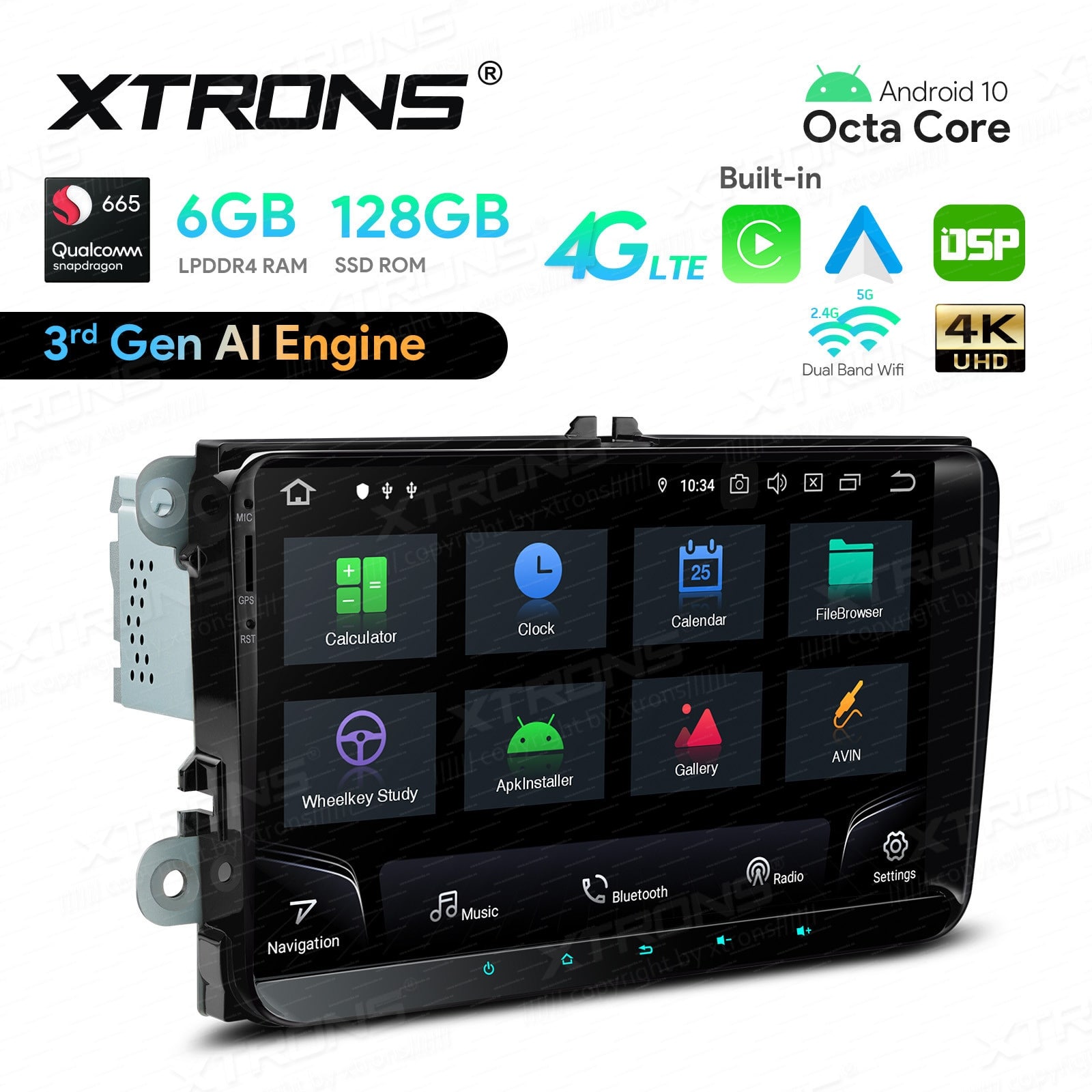 VW Passat B6 | B7 | Multivan | Transporter T5 | T6 | Amarok | Tiguan | Touran | Sharan Mudelipõhine Android 10 auto GPS multimeediakeskus | 9