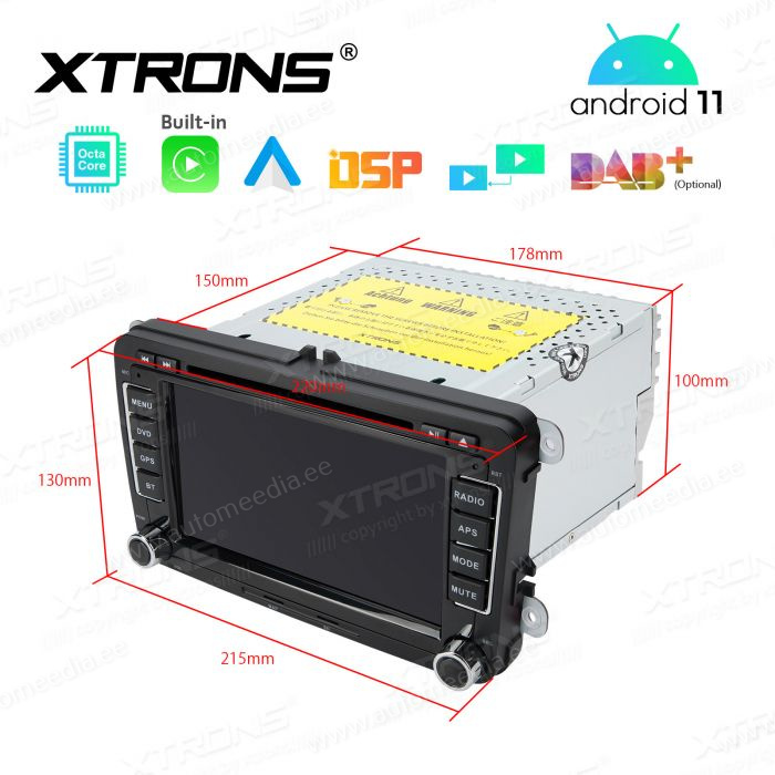 VW Passat B6 | B7 | Multivan | Transporter T5 | T6 | Amarok | Tiguan | Touran | Sharan mudelipõhine Android 12 GPS autoraadio ja multimeedia keskus
