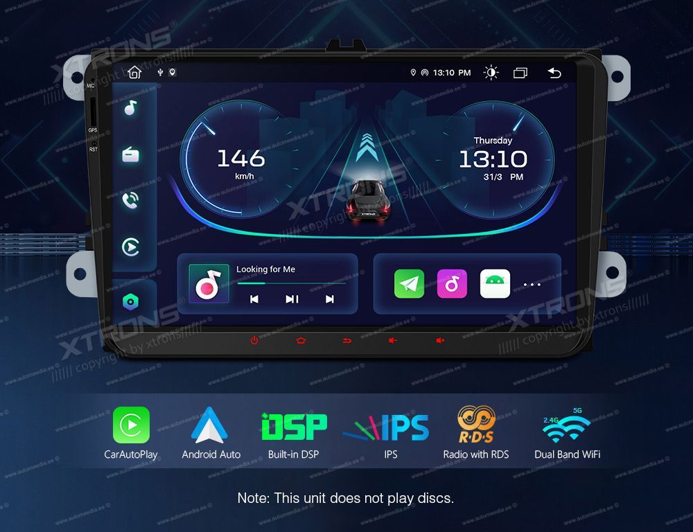 VW Passat B6 | B7 | Multivan | Transporter T5 | T6 | Amarok | Tiguan | Touran | Sharan XTRONS PE91MTVL Штатная магнитола Android