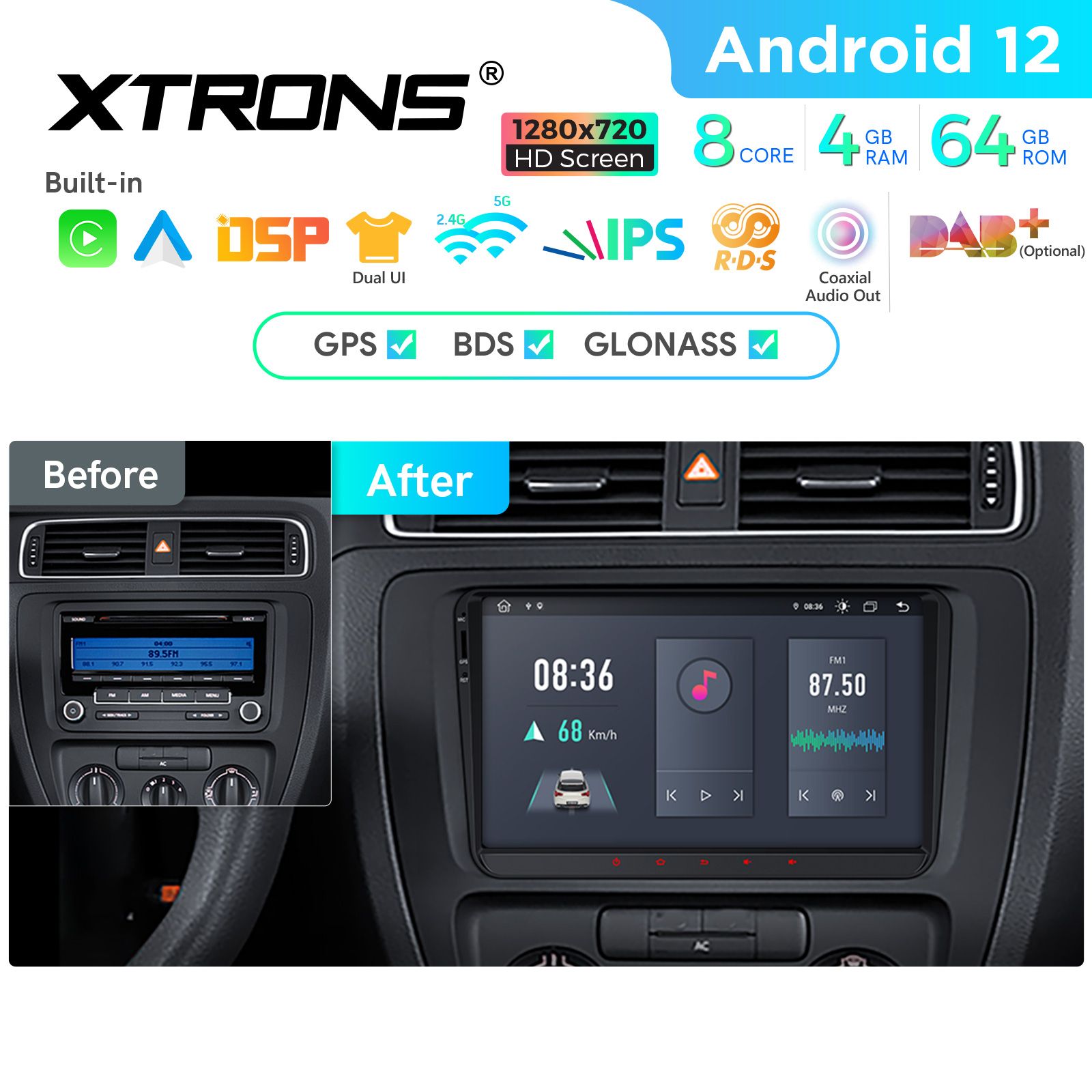 VW Passat B6 | B7 | Multivan | Transporter T5 | T6 | Amarok | Tiguan | Touran | Sharan mudelipõhine Android 12 GPS autoraadio ja multimeedia keskus