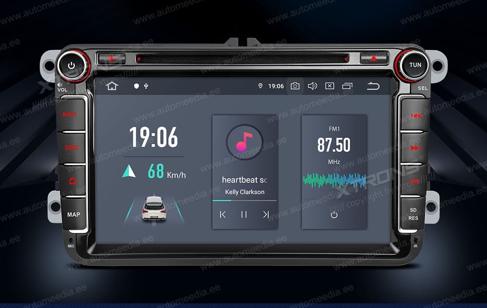 VW Passat B6 | B7 | Multivan | Transporter T5 | T6 | Amarok | Tiguan | Touran | Sharan XTRONS PQS80UNV Car multimedia GPS player with Custom Fit Design