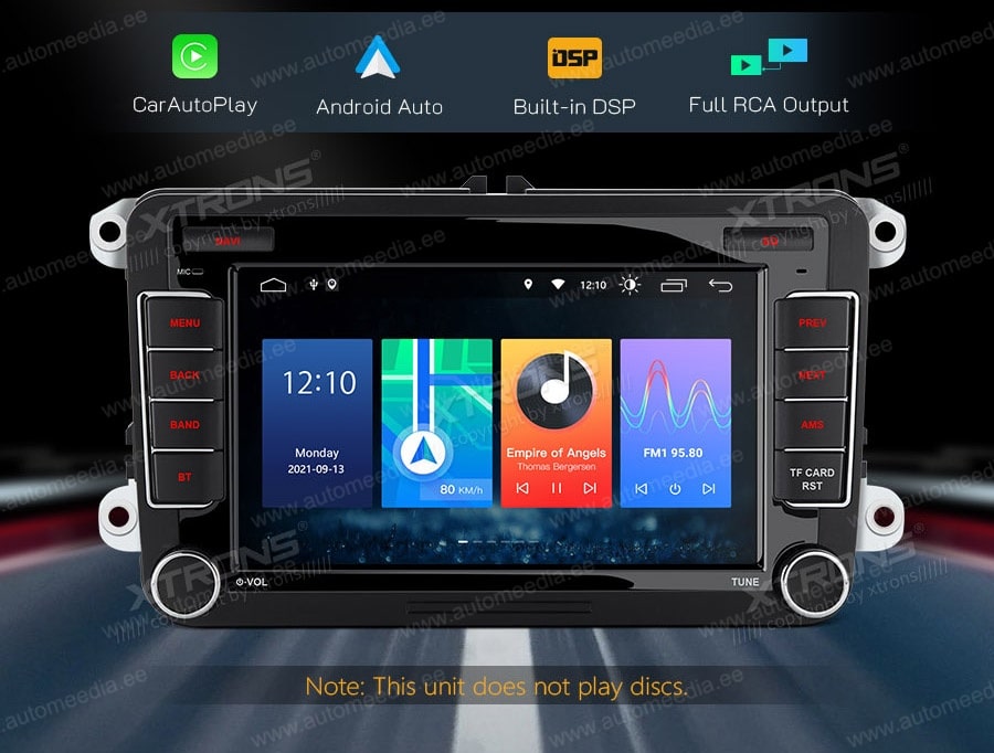 VW Passat B6 | B7 | Multivan | Transporter T5 | T6 | Amarok | Tiguan | Touran | Sharan XTRONS PSF70MTVA merkkikohtainen Android GPS multimedia näyttösoitin