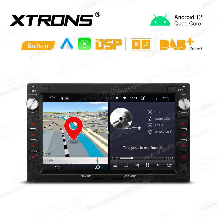 Autoradio Android 12 QuadCore 32GB ROM 2 DIN 7 HD GPS SD USB HDMI Carplay  Android Auto