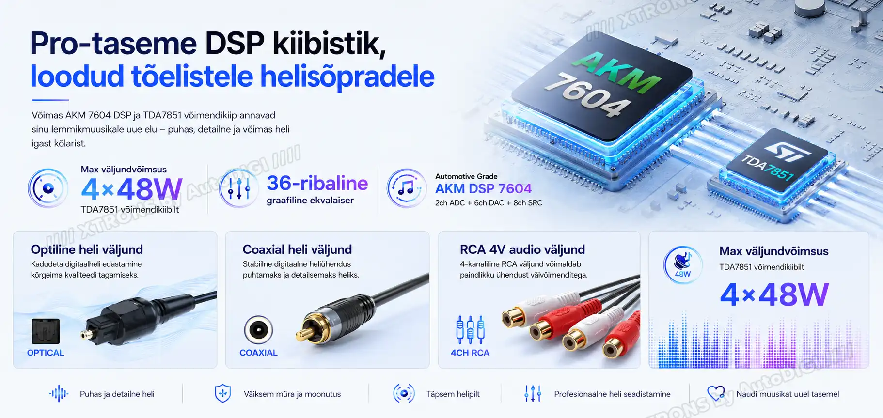 XTRONS XTR10MAN XTRONS XTR10MAN maksimaalne heli väljundvõimsus
